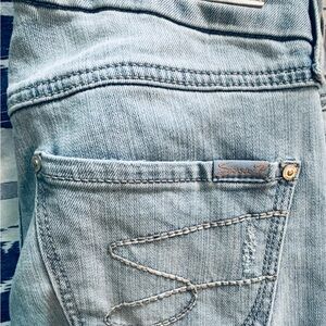 Seven7 Women's Pale Blue Skinny Jeans distressed w/ tummy control